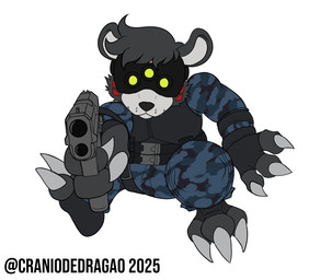 3_fingers 3_toes aiming_gun aiming_weapon anthro armor belt belt_buckle blue_camo body_armor buckle camo camo_clothing camo_print claws clothing eyewear fangs feet finger_claws fingerless_gloves fingers footwear fur gloves goggles goggles_on_face grey_body grey_fur gun handgun handwear holding_gun holding_handgun holding_object holding_pistol holding_ranged_weapon holding_weapon male navy navy_uniform night_vision_goggles pattern_clothing pistol pointing_gun ranged_weapon simple_background solo teeth toe_claws toeless_footwear toes weapon craniodedragao bandai_namco digimon pandora_tomorrow splinter_cell tom_clancy's_(series) ubisoft ursam_rableck bear bearmon digimon_(species) mammal 2025 colored digital_drawing_(artwork) digital_media_(artwork) hi_res