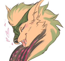 feet feral fluffy fur hair half-closed_eyes heart_symbol horn looking_at_viewer male narrowed_eyes nude open_mouth silly simple_background smile solo sweets teeth toes tongue tongue_out tuft yellow_body yellow_fur kabarga ark_survival_(series) mythology kustrin dragon furred_dragon furred_scalie mammal managarmr mythological_creature mythological_scalie reptile scalie absurd_res digital_media_(artwork) headshot_portrait hi_res portrait