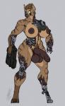 abs anthro areola balls biceps big_breasts big_penis body_hair bone breasts brown_body brown_fur cybernetic_face cybernetics damage darkened_balls darkened_genitalia darkened_penis exposed_endoskeleton foreskin fur genitals green_eyes gun gynomorph hair happy_trail intersex machine muscular muscular_anthro muscular_gynomorph muscular_intersex nipples nude penis ranged_weapon red_eyes robotic_reveal skeleton solo thick_thighs weapon wide_hips talynn terminator_(franchise) latricia android cyborg hyena mammal robot striped_hyena t-800_series_(terminator) terminators_(terminator) 2017 absurd_res hi_res smaller_version_at_source