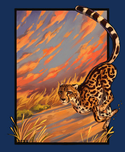 amber_eyes belly black_nose black_spots black_stripes cloud dirt facial_markings feral fur grass head_markings looking_at_viewer markings orange_body orange_fur plant quadruped running shrub sky solo spots sprinting striped_markings striped_tail stripes sunset tail tail_markings tan_body tan_fur whiskers white_belly alexpahomov cheetah felid feline king_cheetah mammal 2023 alpha_channel