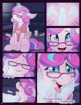 2018 aged_up clothing comic digital_media_(artwork) english_text equid equine eyes_closed eyewear fearingfun feathered_wings feathers female flurry_heart_(mlp) freckles friendship_is_magic genitals glasses hasbro hi_res horn mammal my_little_pony mythological_creature mythological_equine mythology open_mouth penis text winged_unicorn wings