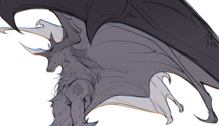 anthro arm_markings claws fur furrowed_brow hair head_horn head_wings horn looking_at_viewer male markings membrane_(anatomy) membranous_wings mouth_closed overbite shoulder_markings side_view simple_background solo spread_wings star_(marking) unusual_wing_placement white_background wing_claws wings chiayeeee mythology dragon furred_dragon furred_scalie mythological_creature mythological_scalie scalie 2021 absurd_res chromatic_aberration digital_drawing_(artwork) digital_media_(artwork) half-length_portrait hi_res portrait signature