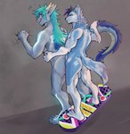 anal anal_penetration anthro duo hoverboard male male/male penetration sex tail ice-hero mythology celeblu canid canine canis domestic_dog dragon husky mammal mythological_creature mythological_scalie nordic_sled_dog scalie spitz absurd_res hi_res