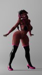 anthro boots bubble_(domibun) clothing dark_body dark_skin fangs female footwear freckles glowing glowing_eyes horn legwear lip_fang pink_clothing shoes simple_background solo teeth thigh_boots thigh_highs white_background conditional_dnp domibun warfaremachine_(modeler) bovid caprine goat mammal sheep vampire 3d_(artwork) absurd_res digital_media_(artwork) hi_res source_filmmaker_(artwork)