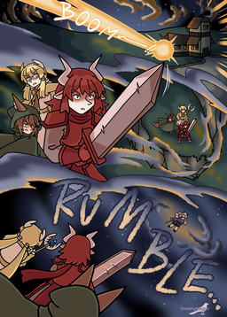 attack blonde_hair blue_eyes brown_hair building female green_eyes hair male melee_weapon night outside red_eyes red_hair sword weapon white_hair shriekingmagpie humanoid comic hi_res