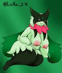 anthro areola big_breasts blush breasts female looking_at_viewer nipples pink_areola pink_nipples solo thick_thighs laika_2 nintendo pokemon domestic_cat felid feline felis generation_9_pokemon mammal meowscarada pokemon_(species) hi_res