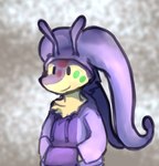 anthro blue_eyes clothing costume countershading male markings purple_body quadruped red_markings solo tan_body atokota nintendo pokemon blitz_(gyro) fan_character generation_2_pokemon generation_6_pokemon goodra pokemon_(species) quilava low_res