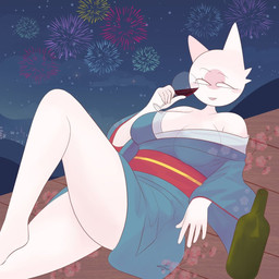 alcohol anthro asian_clothing beverage clothing container cup drinking_glass east_asian_clothing female fireworks glass glass_container glass_cup japanese_clothing kimono outside solo wine wine_glass kek-doctor unknown_artist countryhumans japan_(country_humans) countryhuman domestic_cat felid feline felis mammal 1:1 hi_res