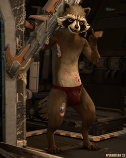 anthro bulge clothed clothing feet gesture gun hand_gesture holding_gun holding_object holding_ranged_weapon holding_weapon looking_at_viewer male middle_finger paws pose ranged_weapon solo speedo speedo_only standing swimwear text topless underwear weapon averyhyena guardians_of_the_galaxy marvel telltale rocket_raccoon mammal procyonid raccoon 2022 3d_(artwork) 4:5 artist_name dated digital_media_(artwork) hi_res pinup source_filmmaker_(artwork)