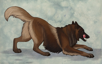 ambiguous_feral ambiguous_gender black_nose brown_body brown_eyes brown_fur cheek_tuft ears_back facial_tuft fangs feral fur glistening glistening_eyes leg_tuft licking licking_lips licking_own_lips open_mouth pivoted_ears red_tongue side_view simple_background solo tail tan_body tan_fur tan_tail teeth tongue tongue_out tuft heatherwolf canid canine mammal
