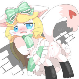 anthro anus female genitals solo vulva young colanukl cat_busters domestic_cat felid feline felis mammal 1:1