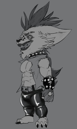 3_toes 4_fingers abs anthro armband barefoot belt biceps big_ears big_muscles big_pecs bottomwear cheek_tuft chin_tuft clothed clothed_anthro clothed_male clothing deltoids ear_tuft ears_back eyebrows facial_markings facial_spots facial_tuft fangs feet fingerless_gloves fingers fist fluffy fluffy_ears gloves grey_background handwear head_markings head_tuft humanoid_hands long_mane long_pseudo_hair looking_forward male male_anthro mane markings mohawk muscular muscular_anthro muscular_male navel open_mouth open_smile pants pecs piercing pivoted_ears plantigrade pseudo_hair pubes sharp_teeth short_anthro short_male side_view simple_background smile solo spiked_armband spikes standing teeth toes tongue tongue_piercing tongue_stud topwear triceps tuft vest bristol league_of_legends pentakill riot_games tencent fan_character mahotis_(bristol) mammal yordle 2018 digital_media_(artwork) full-length_portrait greyscale monochrome portrait sketch