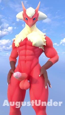 abs anthro balls biceps blue_eyes erection genitals glans humanoid_genitalia humanoid_penis looking_at_viewer male muscular muscular_anthro muscular_male nude nude_male penis presenting presenting_penis red_body solo throbbing throbbing_balls throbbing_penis augustunder nintendo pokemon avian bird blaziken chicken galliform generation_3_pokemon phasianid pokemon_(species) 3d_(artwork) 3d_animation 9:16 animated blender_(artwork) blender_cycles_(artwork) digital_media_(artwork) hi_res loop no_sound short_playtime video