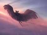 2023 anthro breasts day detailed_background digital_media_(artwork) feathered_wings feathers featureless_breasts featureless_crotch female hi_res nude outside sky smileeeeeee solo wings