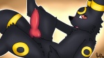 animal_genitalia animal_penis anthro anthrofied biped bodily_fluids canine_genitalia canine_penis erection genital_fluids genitals knot lying male nude penis pokemorph precum solo razile nintendo pokemon eeveelution generation_2_pokemon pokemon_(species) umbreon