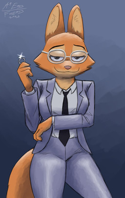 abstract_background accessory anthro bottomwear clothing countershading eyewear female fur glasses grey_bottomwear grey_clothing grey_jacket grey_pants grey_topwear jacket looking_at_viewer necktie orange_body orange_fur pants ring shirt smile smiling_at_viewer solo suit tail topwear white_clothing white_shirt white_topwear a9ymus dreamworks the_bad_guys diane_foxington canid canine fox mammal 2025 digital_media_(artwork) hi_res shaded