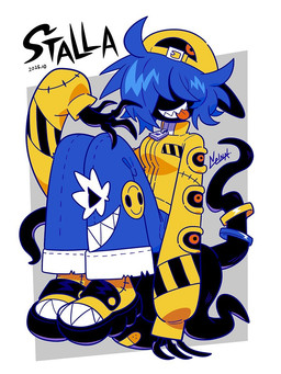 accessory baseball_cap clothing female furgonomics hat headgear headwear jewelry not_furry ring sharp_teeth solo tail tail_accessory tail_jewelry tail_ring teeth tentacles tongue tongue_out nelnal humanoid unknown_species hi_res