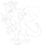 candy clothing costume dessert dragon dragon_taur duo food halloween hi_res holidays horn human kyrio male male/male mammal merging monochrome mythological_creature mythological_scalie mythology scalie tail taur thick_tail transformation wings