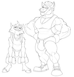 abs anthro athletic athletic_anthro athletic_male barefoot big_bulge big_ears big_muscles big_pecs bottomwear bulge cheek_tuft chin_tuft clothing dumbbell duo ears_down exercise eyebrows eyes_closed facial_tuft feet footwear front_view hair hands_on_hips hotpants huge_muscles huge_pecs larger_anthro larger_male looking_at_another looking_at_partner looking_down male male/male midriff muscular muscular_anthro muscular_arms muscular_male muscular_thighs open_mouth open_smile pecs pivoted_ears plantigrade pose quads shaking shoes short shorts simple_background size_difference slim_anthro smaller_anthro smaller_male smile speedo spread_legs spreading standing swimwear three-quarter_view tight_clothing trembling triceps tuft weightlifting weights white_background workout bristol chiko_(bristol) bovid caprine goat mammal murid murine rat rodent 2021 absurd_res digital_drawing_(artwork) digital_media_(artwork) full-length_portrait hi_res monochrome portrait