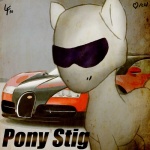 ambiguous_gender car ponification solo vehicle unknown_artist bugatti bugatti_veyron hasbro my_little_pony top_gear the_stig equid equine horse mammal pony 1:1