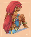 barefoot bound colored_nails dark_body dark_skin ear_piercing ear_ring feet female gag hair humanoid_pointy_ears nails not_furry piercing pointy_ears red_hair ring_piercing solo lostonezero breath_of_the_wild nintendo the_legend_of_zelda urbosa gerudo humanoid hi_res