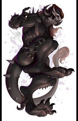 anthro claws feet foot_focus fur hair male nude simple_background soles solo tail teeth toe_claws toes kredri demon hi_res