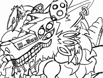 animated_gif anthro bodily_fluids drooling male parasite ramoniax saliva solo mekanium mekanium_(character) 4:3 animated short_playtime source_request