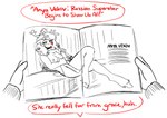 anthro antlers bedroom_eyes breasts clothed clothing dialogue exposed_breasts female first_person_view hair holding_magazine holding_object hooves horn long_hair magazine mature_female narrowed_eyes partially_clothed photo pivoted_ears porn_magazine porn_star pornography pose red_nose red_text sauna sauna_bench seductive solo text towel towel_only the-minuscule-task playboy rue_(the-minuscule-task) cervine deer mammal new_world_deer reindeer 2020 sketch