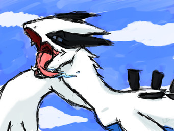 ambiguous_gender blue_sky bodily_fluids cloud drooling feral flying open_mouth saliva sky solo luanna nintendo pokemon generation_2_pokemon legendary_pokemon lugia pokemon_(species) 2012 archived_source colored_sketch digital_media_(artwork) oekaki sketch