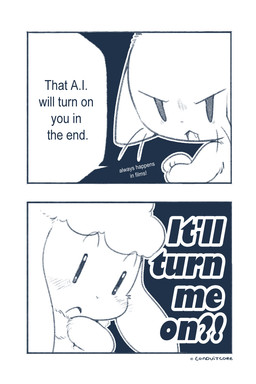 ambiguous_gender angry anthro blush close-up crossed_arms dialogue duo eyebrows fluffy fluffy_hair hair open_mouth raised_eyebrows speech_bubble text whiskers conduitcore bunny_(conduitcore) domestic_cat felid feline felis lagomorph leporid mammal rabbit 2021 2:3 blue_and_white comic english_text hi_res meme monochrome signature