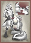 anthro balls bodily_fluids duo genital_fluids genitals male male/male peeing penis tail urine urine_stream watersports moodyferret artyskox damien canid canine hybrid mammal mephitid skunk digital_media_(artwork) shaded