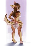 anthro back_boob big_butt blue_eyes breasts brown_hair butt ear_piercing ear_ring eyebrows eyelashes feet female fur glistening glistening_butt hair hands_on_hips looking_back markings nude piercing ring_piercing solo spots spotted_body spotted_fur standing tan_body tan_fur artvagabonda felid mammal pantherine 2025 hi_res