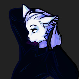 anthro black_clothing clothed clothed_anthro clothed_male clothing ears_down ears_up fur gesture hair hands_up male object_in_mouth pivoted_ears slicked_back_hair solo sweater topwear turtleneck white_body white_eyes white_fur white_hair marzipan-n tymish_(marzipan-n) felid feline mammal 1:1 colored digital_drawing_(artwork) digital_media_(artwork) english_description half-length_portrait hi_res portrait