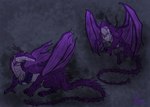 amethyst_(gem) armor duo female feral gem horn male scales spiked_tail spikes spikes_(anatomy) tail wings yenocwolf mythology secrets_of_uncrom uncrom afon_(uncrom) ahumai_(uncrom) dragon mythological_creature mythological_scalie scalie visha absurd_res concept_art hi_res