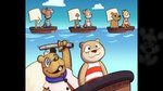 boat cartoon_eyes clothing group impending_doom impending_violence one-piece_swimsuit pipe sailing_boat sailing_watercraft sea swimwear teleportation transformation vehicle water watercraft trevor-fox broadside_beach shipwrecked_64 brandon_lester bucky_beaver olive_otter trevor-fox_(character) beaver mammal mouse murid murine mustelid otter rodent 16:9 widescreen