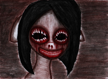 anthro bilemirth black_hair blood bodily_fluids female gore hair nightmare_fuel smile solo teeth unhappy893 friendship_is_magic hasbro my_little_pony cream_heart_(mlp) equid equine horse mammal pony absurd_res charcoal_(artwork) hi_res traditional_media_(artwork) mother_(lore) parent_(lore)