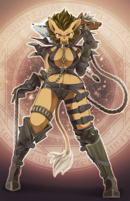 3_heads 5_fingers anthro big_breasts black_clothing black_collar black_nose blue_eyes boots breasts brown_eyes chain clothed clothing collar female fingers footwear fur gloves green_boots green_clothing green_footwear green_gloves green_handwear hair handwear holding_object holding_whip kemono leather leg_strap legband looking_at_viewer magic magic_circle multi_head nipple_outline red_eyes shoes skimpy slim slim_anthro slim_female snout solo spiked_collar spikes standing straps studded_legband studs tail tail_tuft tan_body tan_fur tan_hair tan_tail tuft two_tone_tail whip white_tail mrsk atlus megami_tensei sega hecate_(megami_tensei) canid canine chimera equid felid hybrid mammal full-length_portrait portrait