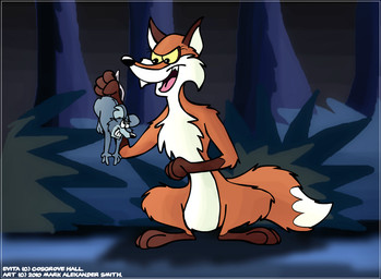 3_toes 4_fingers arm_tuft big_talons biped bipedal_feral black_nose brown_body brown_ears brown_fur cheek_tuft chest_tuft clenched_teeth darkness devious devious_grin dipstick_tail duo elbow_tuft eyelashes facial_tuft feet female feral fingers floating_eyebrows fluffy fluffy_tail forest forest_background fur gloves_(marking) grey_body grey_fur holding_another's_tail holding_by_tail holding_tail hungry imminent_vore knee_tuft leg_markings leg_tuft looking_at_another male markings mischievous mischievous_smile nature nature_background nervous nervous_smile night notched_ear open_mouth open_smile orange_body orange_fur outside paws plant shadow shoulder_tuft shrub size_difference smile smiling_at_another socks_(marking) tail tail_markings teeth text toes toony toothy_grin tree tuft white_body white_fur white_sclera white_tail_tip yellow_eyes yellow_sclera keenfox the_foxbusters evita_(the_foxbusters) canid canine fox mammal mouse murid murine red_fox rodent true_fox 2010 colored dated digital_drawing_(artwork) digital_media_(artwork) english_text shaded signature