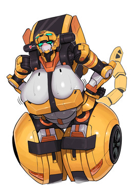 belly big_breasts black_body blush bodily_fluids breasts camel_toe clothed clothing female glowing glowing_eyes green_eyes grey_body hand_on_hip heart_symbol huge_breasts looking_at_viewer machine mouthless multicolored_body orange_body solo sweat sweaty_belly sweaty_breasts tail thick_thighs tire visor_eyes white_body wide_hips yellow_body im51nn5 metal_cardbot tachy_(metal_cardbot) cheetah felid feline humanoid mammal robot robot_humanoid 2026 absurd_res digital_drawing_(artwork) digital_media_(artwork) hi_res