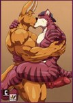 anthro biceps duo erection genitals glans kissing male male/male muscular muscular_anthro muscular_male nude pecs penis tail vein veiny_penis nexus semple felid hybrid kangaroo macropod mammal marsupial pantherine hi_res