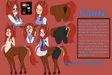 2_vulvas ahegao anal anal_penetration animal_genitalia animal_vulva anus blush bottomwear butt buttplug buttplug_in_ass buttplug_insertion clothing equine_anus equine_genitalia equine_vulva eyewear female female_taur freckles frontal_taur_genitals frontal_taur_vulva genitals glasses loli looking_pleasured multi_genitalia multi_vulva object_in_ass open_mouth penetration plug_(sex_toy) plug_insertion puffy_anus sex_toy sex_toy_in_ass sex_toy_insertion skirt smile solo text vulva young young_female young_taur shdingo european_mythology greek_mythology mythology claire_(slimshod) centaur equid equid_taur humanoid_taur mammal mammal_taur taur 3:2 english_text hi_res model_sheet watermark