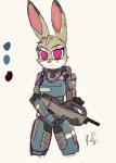 anthro anthrofied armor battle_rifle_(halo) female fur grey_body grey_fur gun holding_gun holding_object holding_ranged_weapon holding_weapon purple_eyes ranged_weapon rifle simple_background smile solo spartan_armor_(halo) weapon white_background kais9 disney halo_(series) microsoft xbox_game_studios zootopia judy_hopps lagomorph leporid mammal rabbit 2016 better_version_at_source sketch