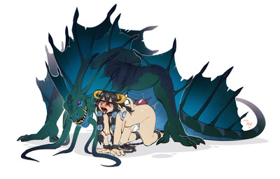 all_fours animal_genitalia animal_penis anthro anthro_on_anthro anthro_penetrated anthro_penetrating anthro_penetrating_anthro apode black_hair blue_body blue_scales bound breasts butt chain chained collar cuff_(restraint) duo female female_penetrated from_behind_position fur genital_slit genitals hair interspecies larger_male legless male male/female male_penetrating male_penetrating_female nipples nude nude_anthro nude_female nude_male penetration penile penile_penetration penis restraints scales serpentine sex size_difference smaller_female smaller_penetrated tan_body tan_fur teeth wearing_collar tavyapl blizzard_entertainment warcraft seni_mistrunner bovid bovine draconcopode mammal naga naga_(warcraft) tauren hi_res