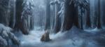 amazing_background ambiguous_gender bear brown_body brown_fur claws day detailed detailed_background evergreen_tree feral forest fur hi_res looking_up mammal naomi_chen peaceful pine_tree plant scenery_porn sitting snow snowing solo tree