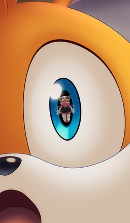 anthro big_breasts biped black_nose blue_eyes breasts clothed clothing duo eyelashes female fingers front_view fur glistening glistening_eyes legwear open_mouth orange_body orange_fur pupils reflection shocked simple_background smile thick_thighs thigh_highs white_body white_fur white_sclera wings hyoumaru sega sonic_the_hedgehog_(series) miles_prower rouge_the_bat bat canid canine fox mammal absurd_res digital_drawing_(artwork) digital_media_(artwork) hi_res