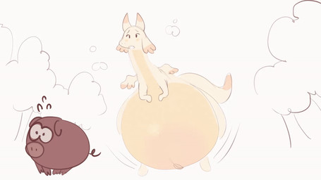 ambiguous_gender anthro belly big_belly duo female feral horn huge_belly hyper hyper_belly hyper_pregnancy outside overweight overweight_anthro overweight_female plant pregnant pregnant_female pregnant_feral running simple_background tree hellbrain mythology opal_(hellbrain) domestic_pig dragon mammal mythological_creature mythological_scalie scalie suid suine sus_(pig) 16:9 2023 animated widescreen