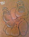 ambiguous_gender anthro balls big_balls big_breasts black_nose breasts cock_vore duo forced genitals gynomorph intersex intersex/ambiguous kneeling mohawk nipples penile penis scared smile unwilling_prey vore freckles_(artist) anuv canid canine fox hyena mammal 2017 hi_res