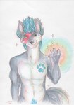 anthro male solo conditional_dnp garnetto david_bowie_(artist) nightwind canid canine canis mammal wolf absurd_res hi_res