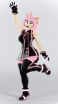 anthro clothing female gloves green_eyes hair handwear light_suit pink_body simple_background smile solo thick_thighs thin_calves wide_hips unuxory sega sonic_the_hedgehog_(series) warfare_machine amy_rose warfare_amy eulipotyphlan hedgehog mammal 3d_(artwork) 9:16 blender_(artwork) digital_media_(artwork) hi_res