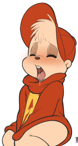 anthro baseball_cap blush bodily_fluids bottomless bottomless_male brown_body brown_fur clothed clothing crying eyes_closed fur hat headgear headwear kneeling looking_pleasured male male_anthro on_model open_mouth saliva shota simple_background solo tears tongue tongue_out white_background young young_anthro young_male dandi alvin_and_the_chipmunks alvin_and_the_chipmunks_(1983) alvin_seville chipmunk ground_squirrel mammal rodent sciurid